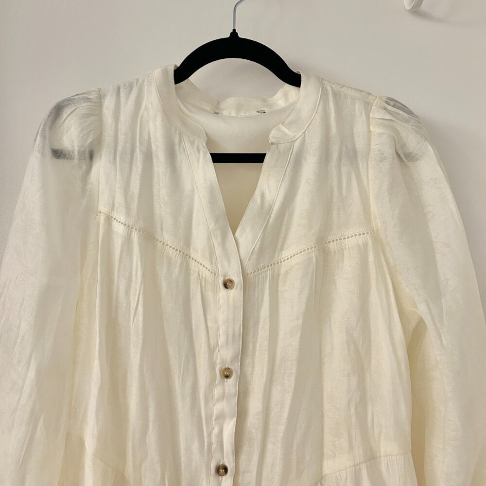 Baltic Born Brenna Button Midi Dress with Pockets in Cream Size L NWOT - Picture 5 of 12